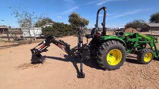 John Deere 4044M with new Woodmaxx backhoe for sale at C2C Equipment 