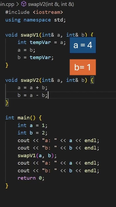 Swap Two Variables Without Using Temp - YouTube