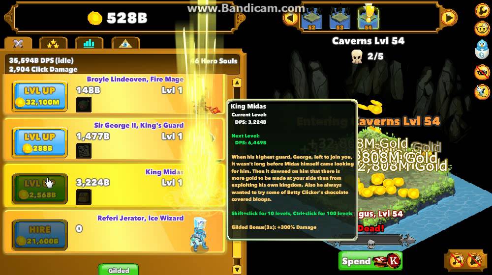 Clicker Heroes Gold Chart