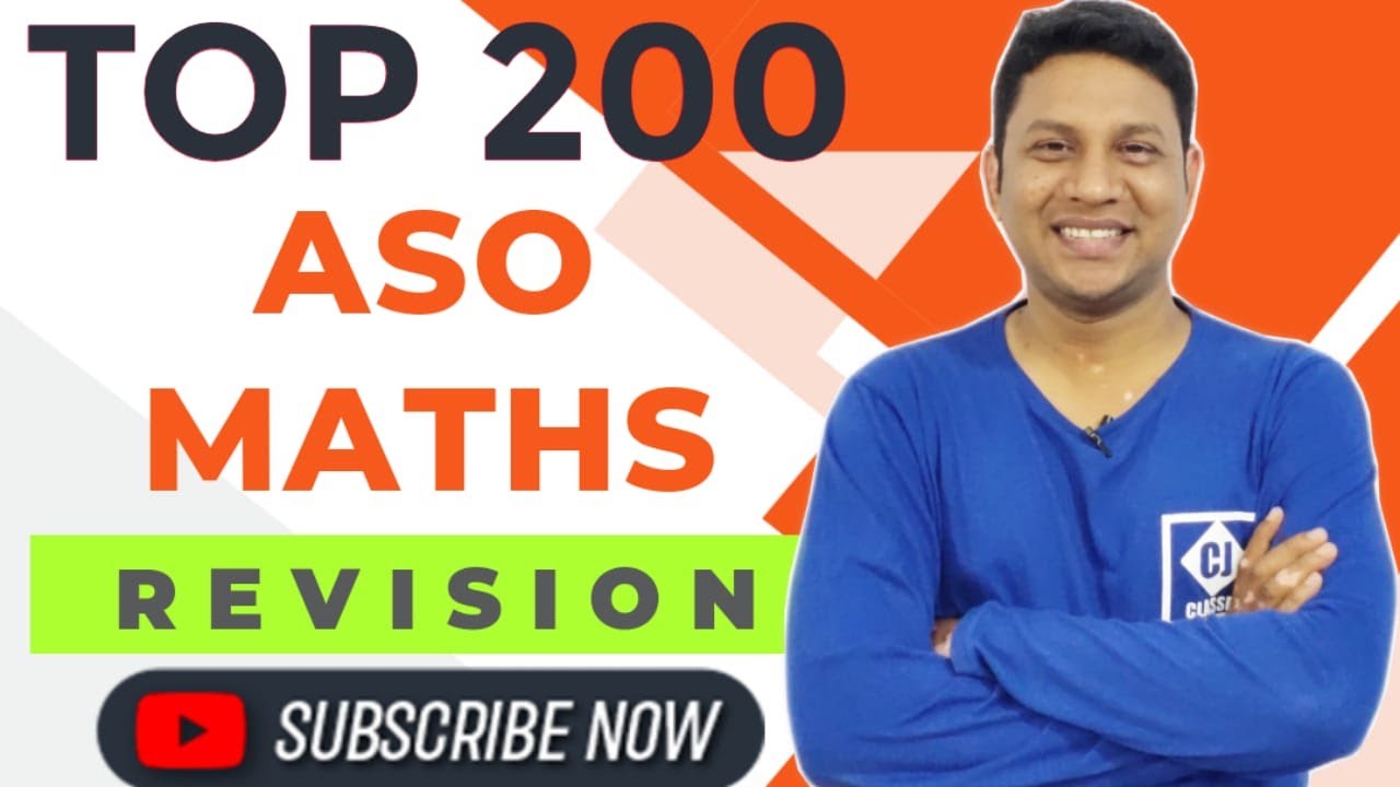 TOP 200 II ASO MATHS II REVISION II By Jogesh Sir II