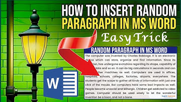 How To Insert Random Paragraph In MS Word | Easy Trick | Tech With Abdullah 