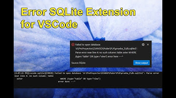 Error SQLite extension for VSCode