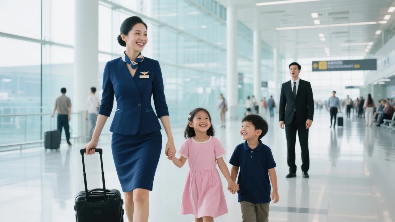 Chồng cũ ĐỨNG HÌNH khi vợ cũ xuất hiện Là TIẾP VIÊN – bên cạnh là HAI ĐỨA TRẺ giống anh như ĐÚC!