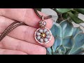 Round Wire Beaded Flower Pendant Beginner Simple Wire Wrapping Tutorial