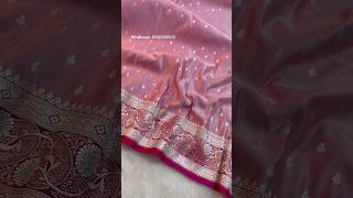 💕 Blush pink satin katan silk saree with gold zari weave and contrast palla 🫶 #saree