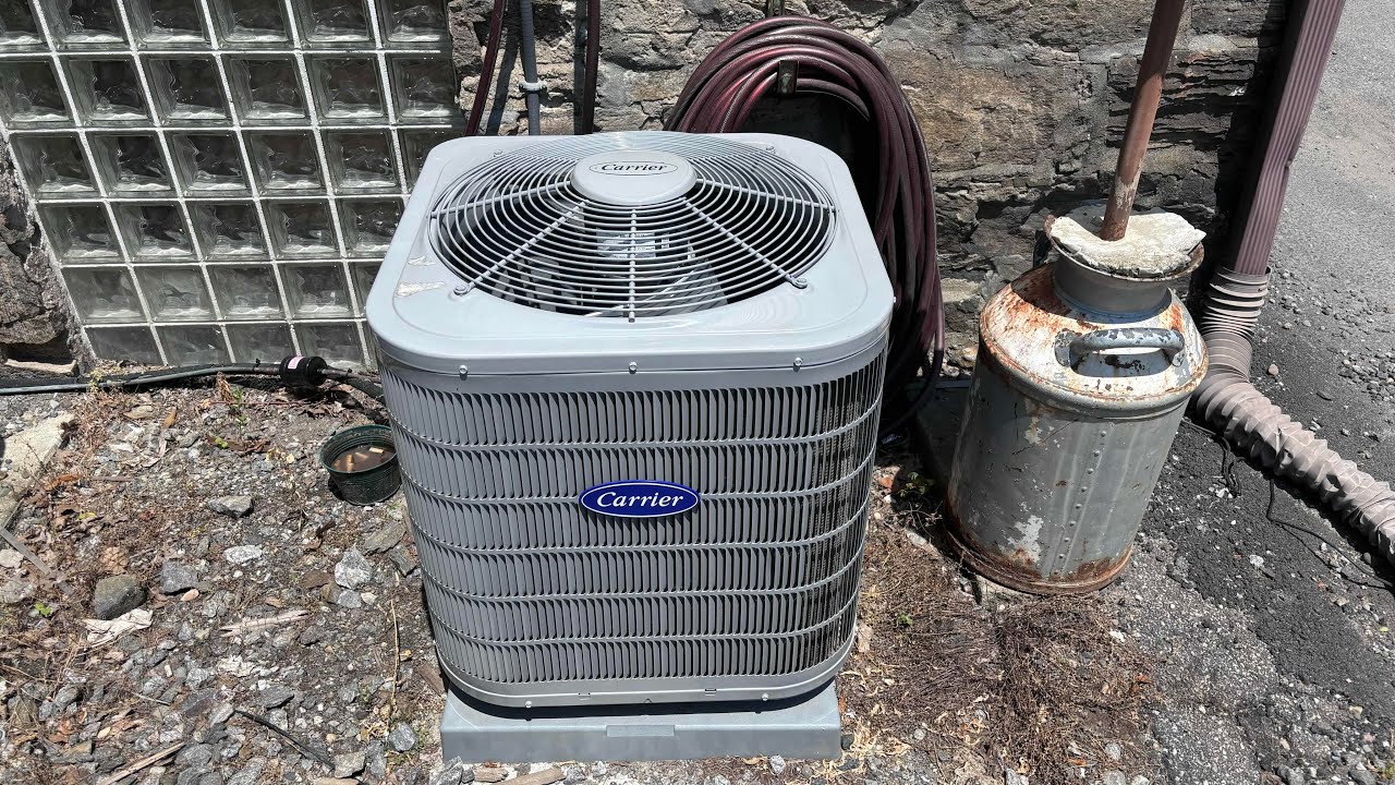 New 2022 Carrier Performance 16 Air Conditioner - Startup & Run - YouTube