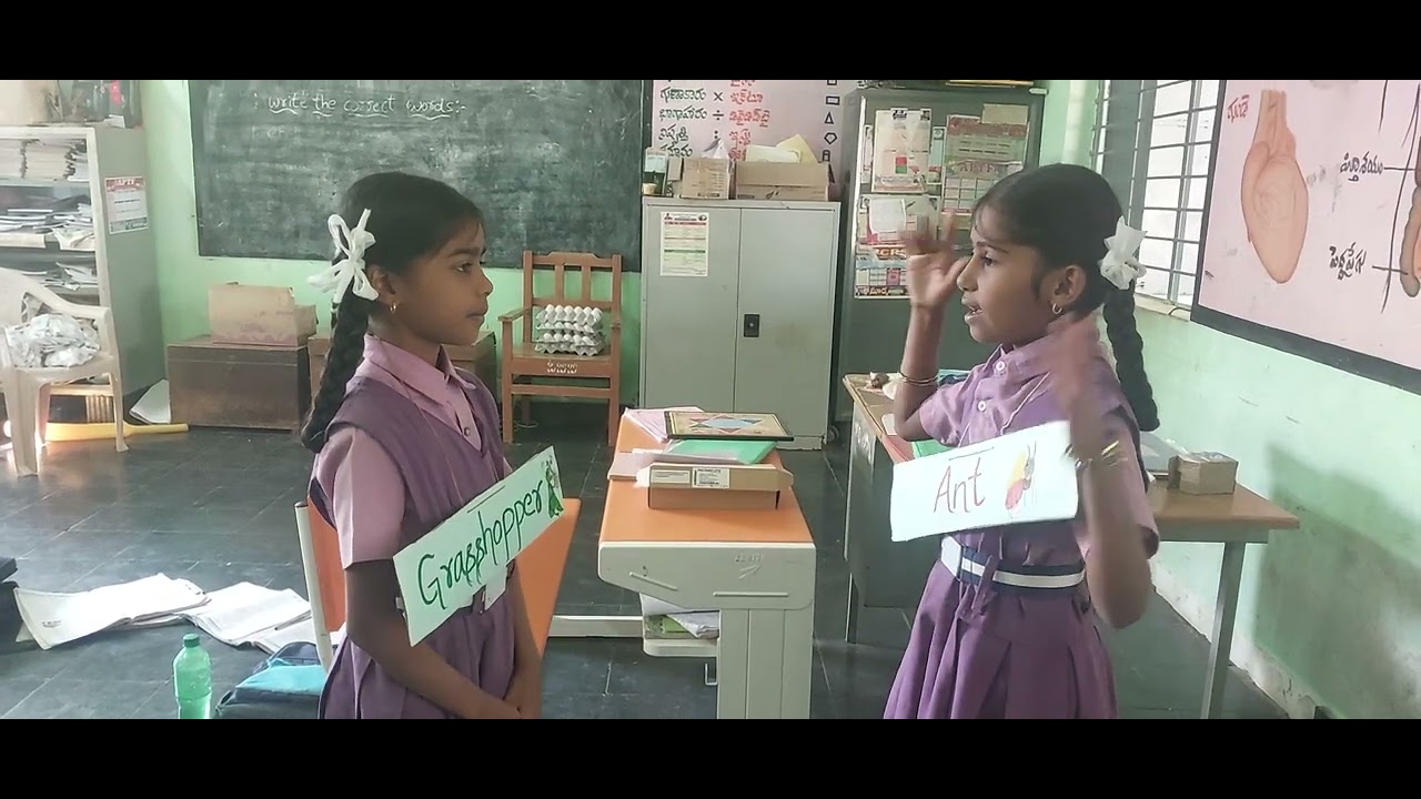 Role play 😊A Small conversation between the grasshopper 🦗🦗and an ant 🐜🐜