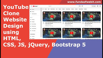 YouTube Clone Website Design using HTML, CSS, JS, jQuery, Bootstrap 5