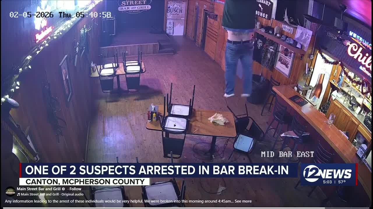 One of two suspects arrested in Canton, KS bar break-in