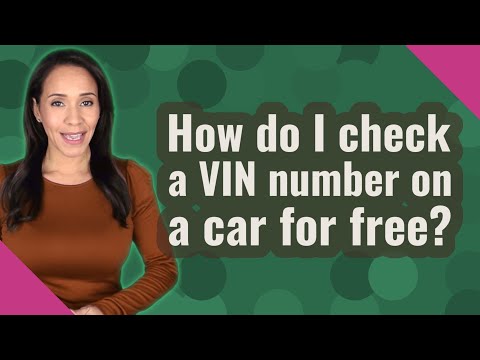 How do I check a VIN number on a car for free?