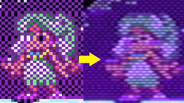Dithering Transparency Effect Comparison With and Without CRT Shader - Monster World IV