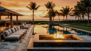 Evening by the Sea | Bossa Nova, Fire & Palm Tree Vibes screenshot 4