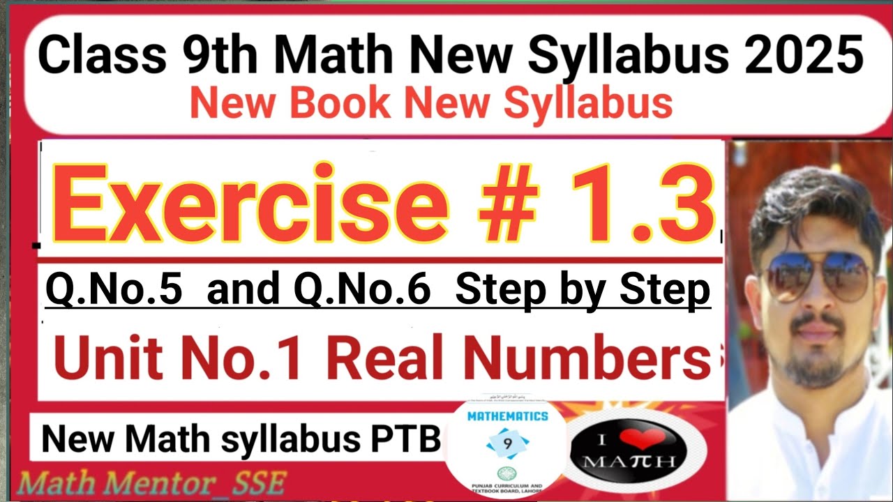 Class 9th New Math Book || PCTB New Syllabus || Unit 1 Real Numbers ...