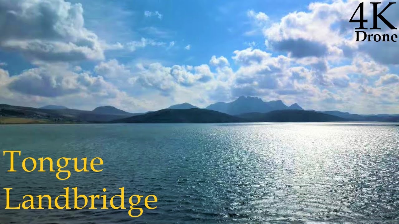 Tongue Causeway and bridge, Kyle of Tongue, Sutherland, Scotland - Easter 2023 - DJI MINI3 Pro 4K