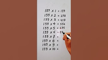 write the Table of 139 in 21 second only.. #maths #mathstricks #hack ‎@study_care0 