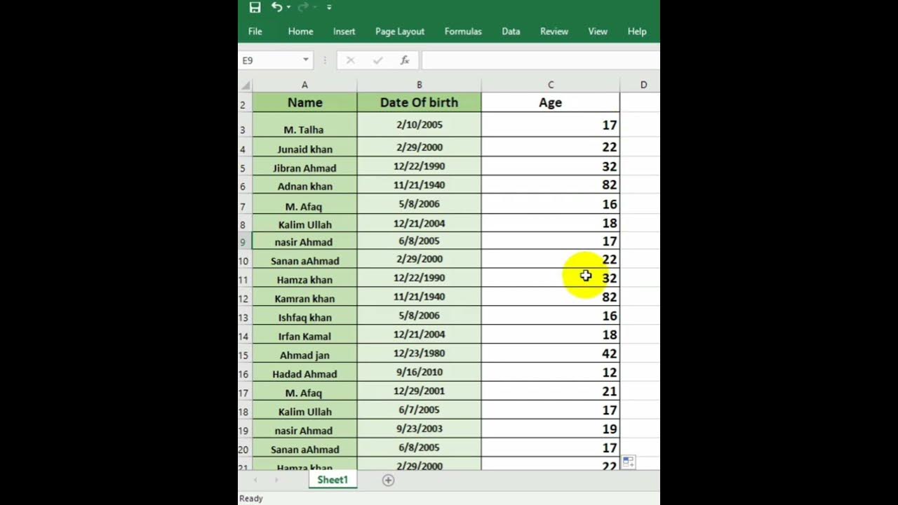 How to find Age in Ms Excel. YouTube shorts reel Live YouTube. YouTube