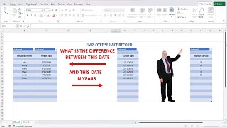 Use Excel To Find The Difference Between Two Dates - In Years