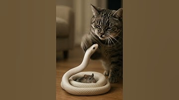 Snake Defend The Mouse - Watch How Cat Reacts 🐈