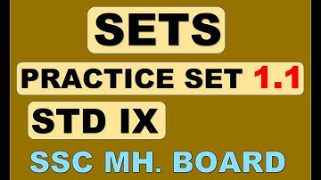 SETS CLASS 9 Practice Set 1.1 Maharashtra Board New Syllabus