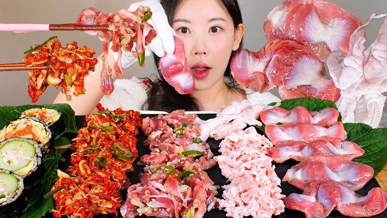 이걸 먹는 날이 오네요🥹💗 생닭발 생닭똥집(모래집, 근위) 먹방 Chicken feet & Chicken sandbag [eating show] mukbang korean food