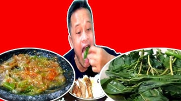 DAUN SINGKONG REBUS‼️SAMBAL DADAKAN#mukbang #mukba