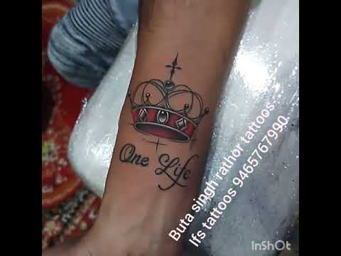 king queen crown tattoo - YouTube