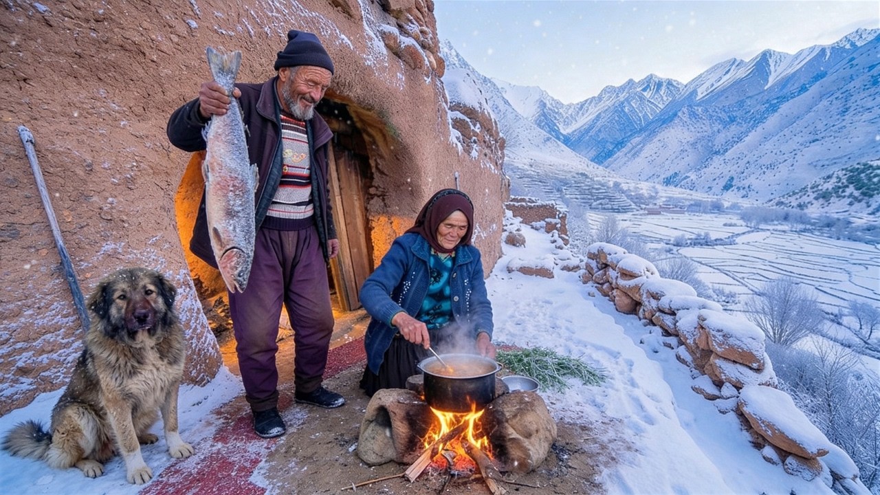 you won't believe this cave cooking in afghanistan | families survive winter without modern tools