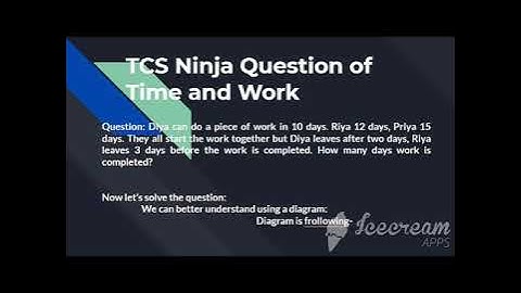 Best question for Time and Work of TCS Ninja ,How many days work is completed???