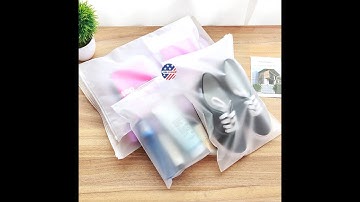 [Video Review] Sỉ Túi Khóa Zip Đựng Quần Áo   Giày Dép Đa Năng Trắng Đục