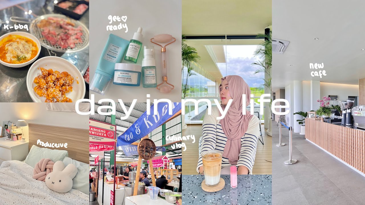 A DAY IN MY LIFE🧁🧃culinary vlog,what i eat in a day,new cafe,k-bbq,get ready,jogging+productive. 𐙚 ˚