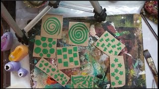 DIY Foam stamps for junk journaling / Art journaling / mixed media background