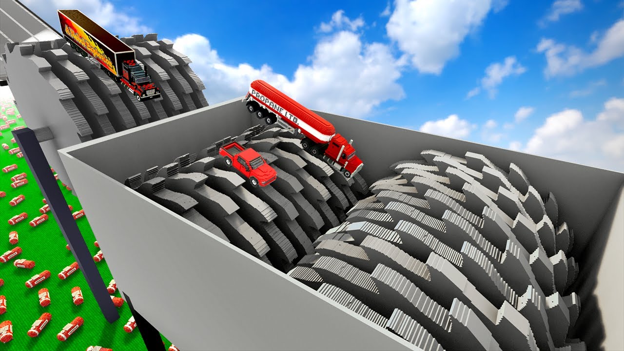 Cars Jump Into The Giant Shredder Teardown YouTube