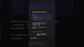 Arithmetic operators in JavaScript | Day 20/95 | JS From Scratch