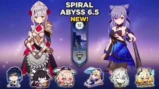 (First Clear) NEW! Spiral Abyss 6.5 | Noelle Lunar-Crystalize and Keqing Aggravate | Genshin Impact