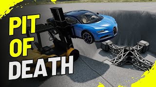 I Threw Cars Into The Pit Of Death | Beamng Drive