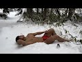 Tarzan's morning routine to survive in the uninhabited island.