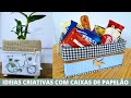 IDEIAS Com Caixas De PAPELÃO | NÃO JOGUE FORA! DEcore Gastando pouco !