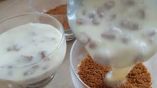 تحلية رائعة سريعة في 10دقائق ببسكويت السبيكيلوس. crème dessert aux speculoos . تحلية باردة سريعة 