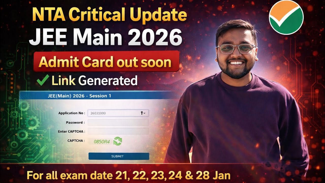 NTA Urgent⭕️ | JEE Main 2026 Official Admit Card Link out | JEE Main ...