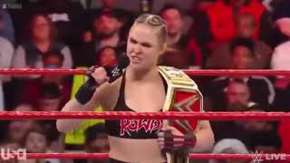 Ronda Rousey & Natalya Vs The Riott Squad Raw Womens Champion Full Hightlights