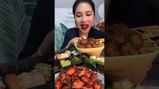Mukbang Eating Show ASMR Satisfying Video Spicy Noodle, Chinese Tamales, Garlic Eggplants