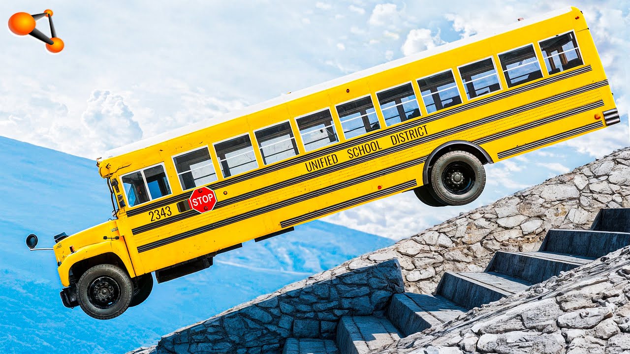 Best Stairs Vs Cars #6 - BeamNG drive