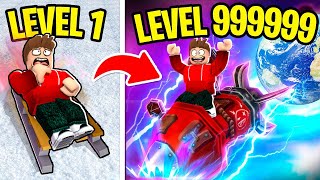 TRYING TO REACH SPEED OF LIGHT LEVEL 999 IN ROBLOX SLED SIMULATOR