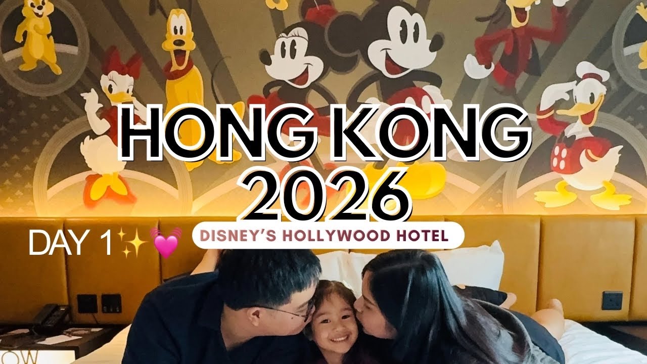 Hong Kong Day 1: Disney's Hollywood Hotel Room Tour | Travel with a toddler | Hong Kong Airport