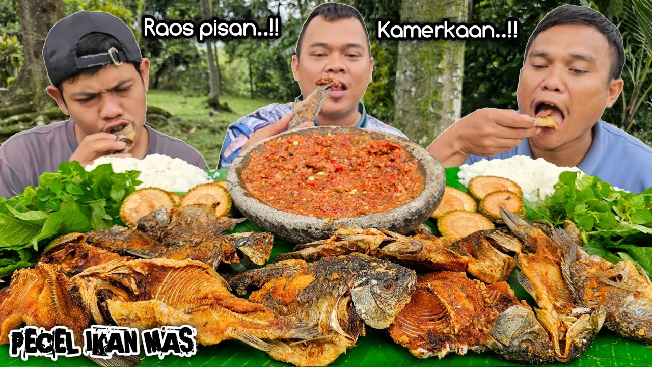 DAPAT KIRIMAN ! PECEL IKAN MAS GORGAR + LALAPAN SEGAR, RAOS PISAN