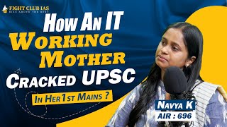 Topper's Talk with Navya K AIR 696 | Success Stories | UPSC CSE 2023 Topper | Fight Club IAS