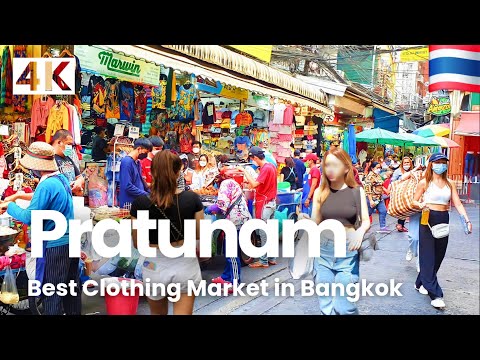 Bangkok, Thái Lan | Chợ Pratunam | Tour Đi Bộ 4K