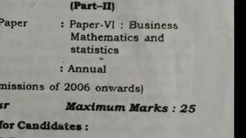 business mathematics and statistics b.com 2nd year question paper