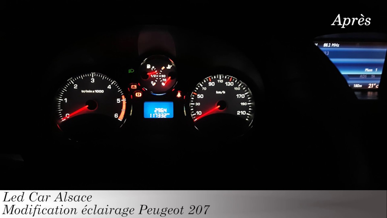 Peugeot 207 en blanc (clim auto) - Led Car Alsace (HD) - YouTube