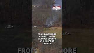 Crews from multiple counties responding to large brush fire in Baltimore County